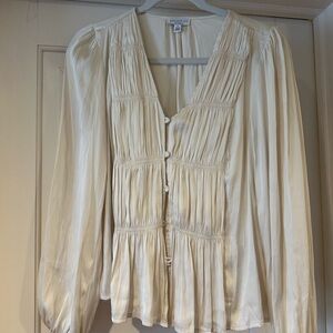 Current Air Cream Pleated Blouse